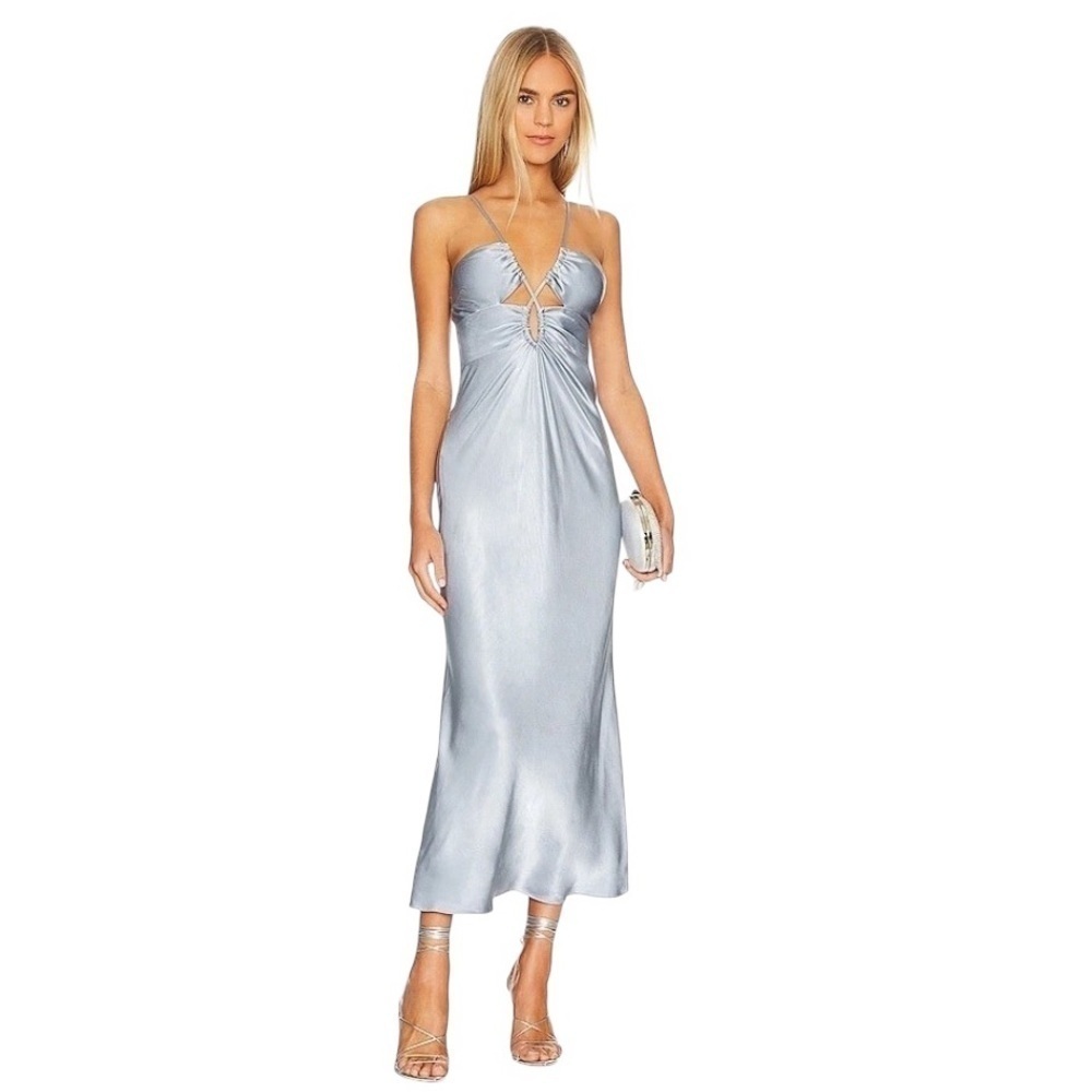 Shona Joy - NWT Shona Joy Angelica Keyhole Lace Midi Dress In Powder Blue Sz 6